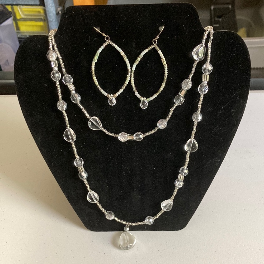 Crystal Necklace and Earring Set
